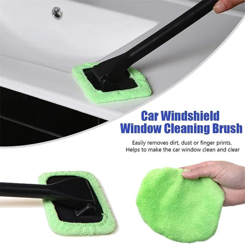 

Car Window Cleaner Brush Kit Windshield Cleaning Wash Tool Inside Interior Auto Glass Wiper with Long Handle Car Accessories
