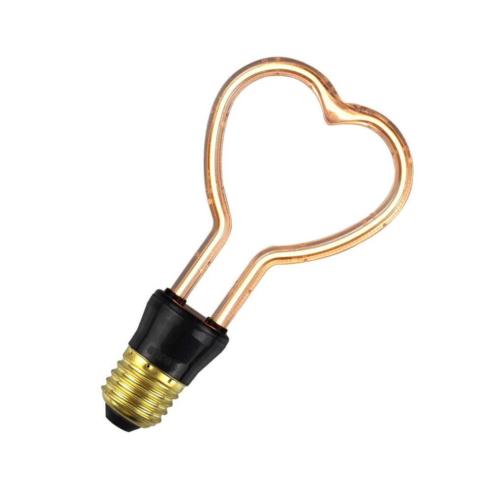 

Bulb Light Led Retro Lamp Squirrel Cage Heart Industry Rustic Decorative Filament Decor Warm Vintage Bulbs