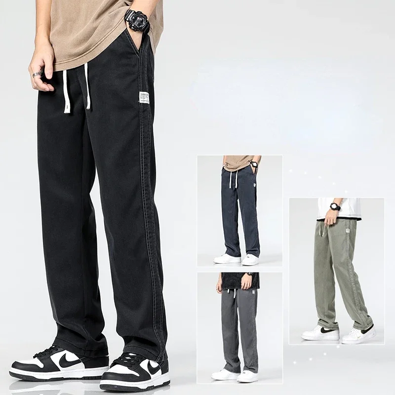 2024 Lyocell эластичные модные джинсовые мужские весенне-летние тонкие повседневные