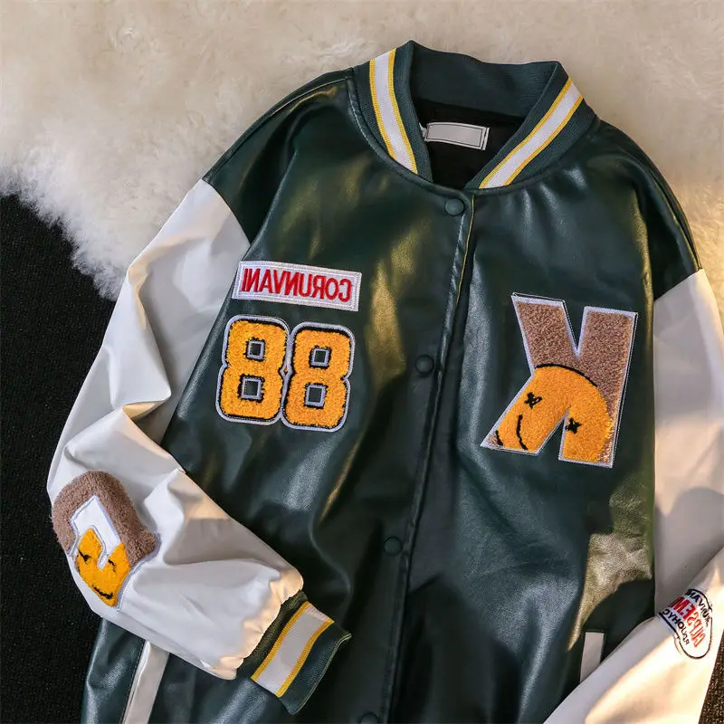

New Harajuku Bomber Jackets Women Coat Men's Couple Baseball Jacket 2022 Autumn Unisex Boyfriend Style Varsity Hiphop Streetwear
