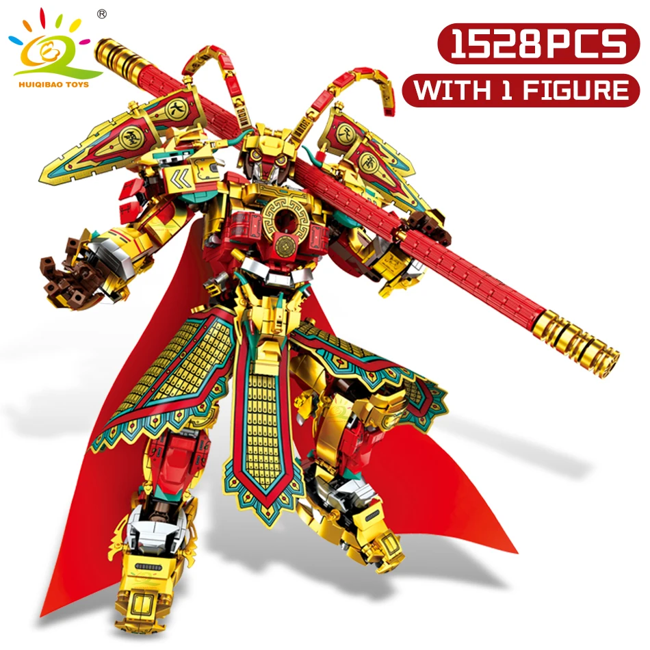 HUIQIBAO Monkey King Monk строительные блоки Sun Wukong Monkie Mecha фигурки город кирпичи набор