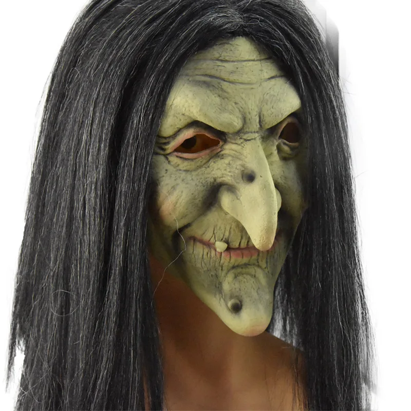 

Halloween Latex Mask Horror Witch Cosplay Mask Halloween Scary Props Horror Headgear Simulation Old Man Latex Mask for Halloween