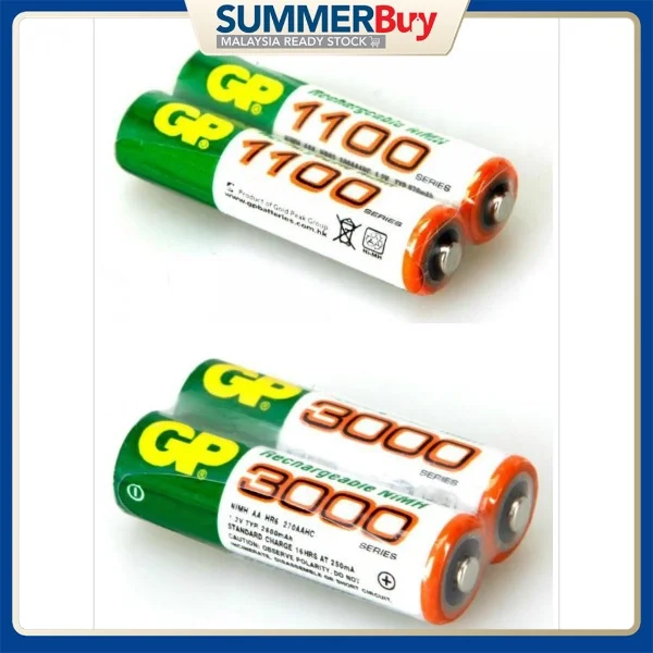 

Premium Quality 4PCS GP AA / AAA / 850mAh / 1100mAh / 3000mAh / 3600mAh 1.2V Rechargeable Battery