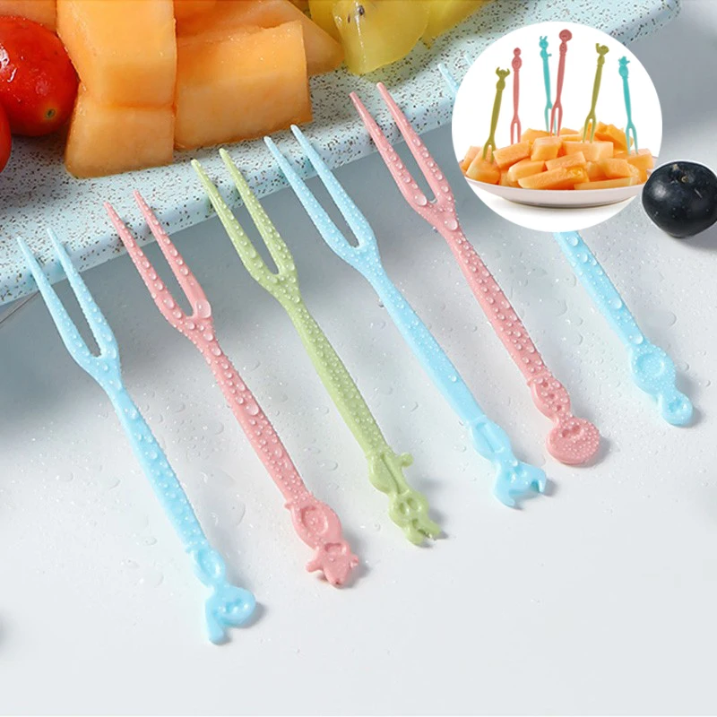 

50 шт., одноразовые пластиковые мини-вилки для фруктов