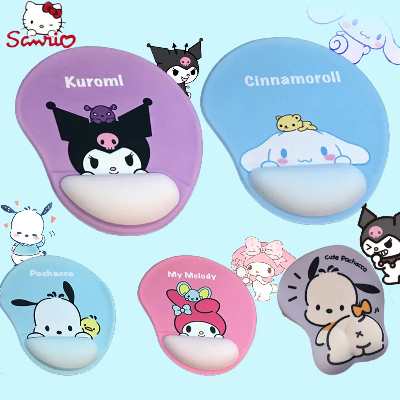 

Kawaii Sanrio kuromi My Melod creative mouse pad cute Cinnamoroll computer game desktop wrist guard anti-slip pad soft pad