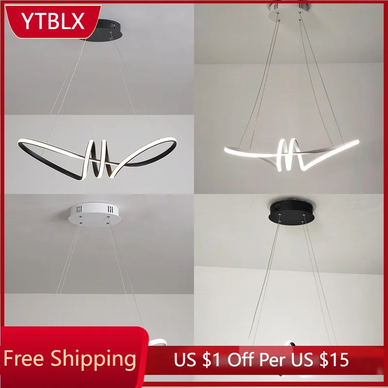 

Современная светодиодная люстра NEO Gleam AC90-260V для столовой, кухни, бара, магазина, матовые черные/белые подвесные светильники