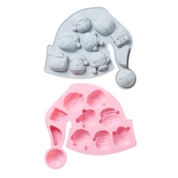 2022 new christmas gift hat silicone mold diy chocolate handmade soap mould kids candy cake decorating tool baking accessories