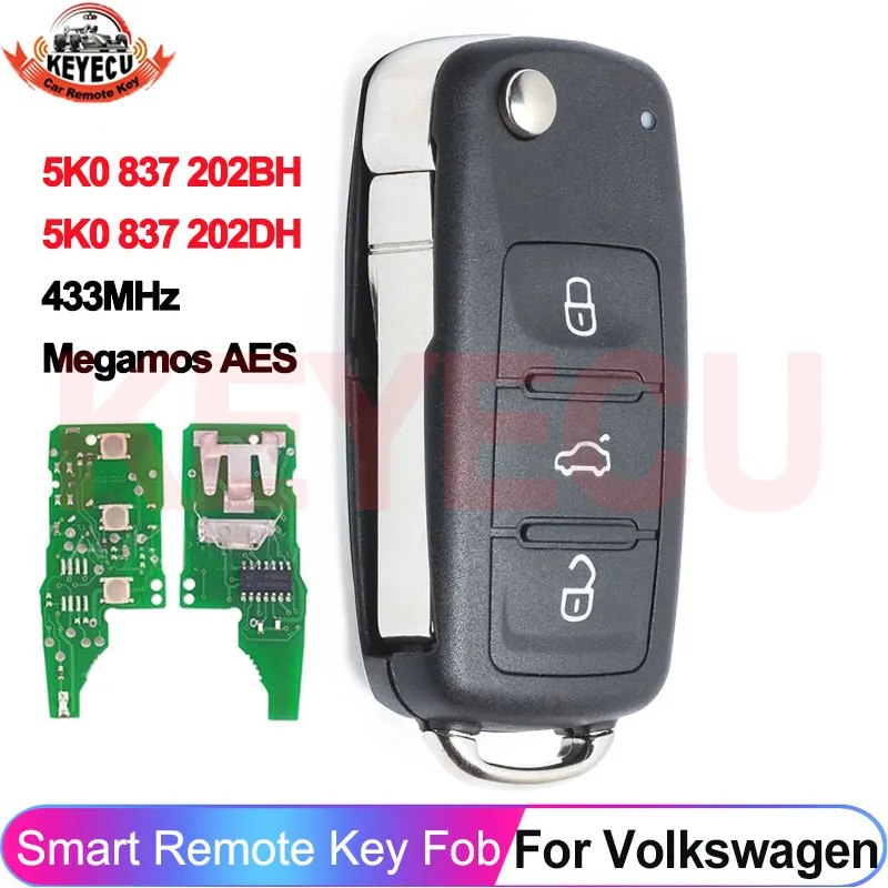 

KEYECU 5K 0837202 BH 5K 0837202 Чип DH MQB 48 для VW Caddy Transporter Beetle Jetta Sharan Scirocco Polo Tiguan MQB, дистанционный брелок
