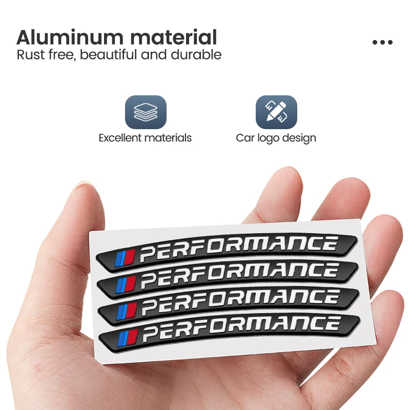 4 шт. алюминиевые наклейки с логотипом автомобиля для украшения ступицы колеса BMW