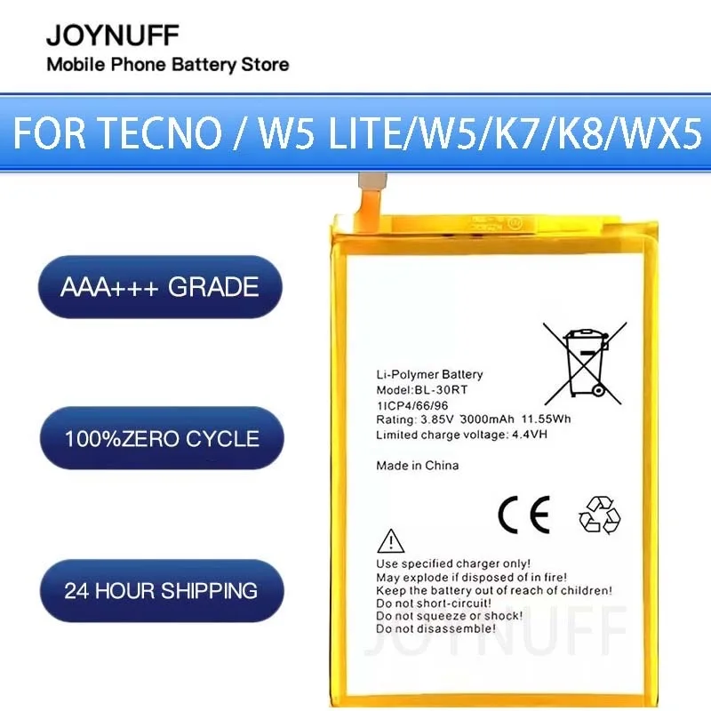 

New Battery High Quality 0 Cycles Compatible BL-30RT For Tecno / W5 Lite/W5/K7/K8 / WX5 Replacement Lithium Sufficient Batteries