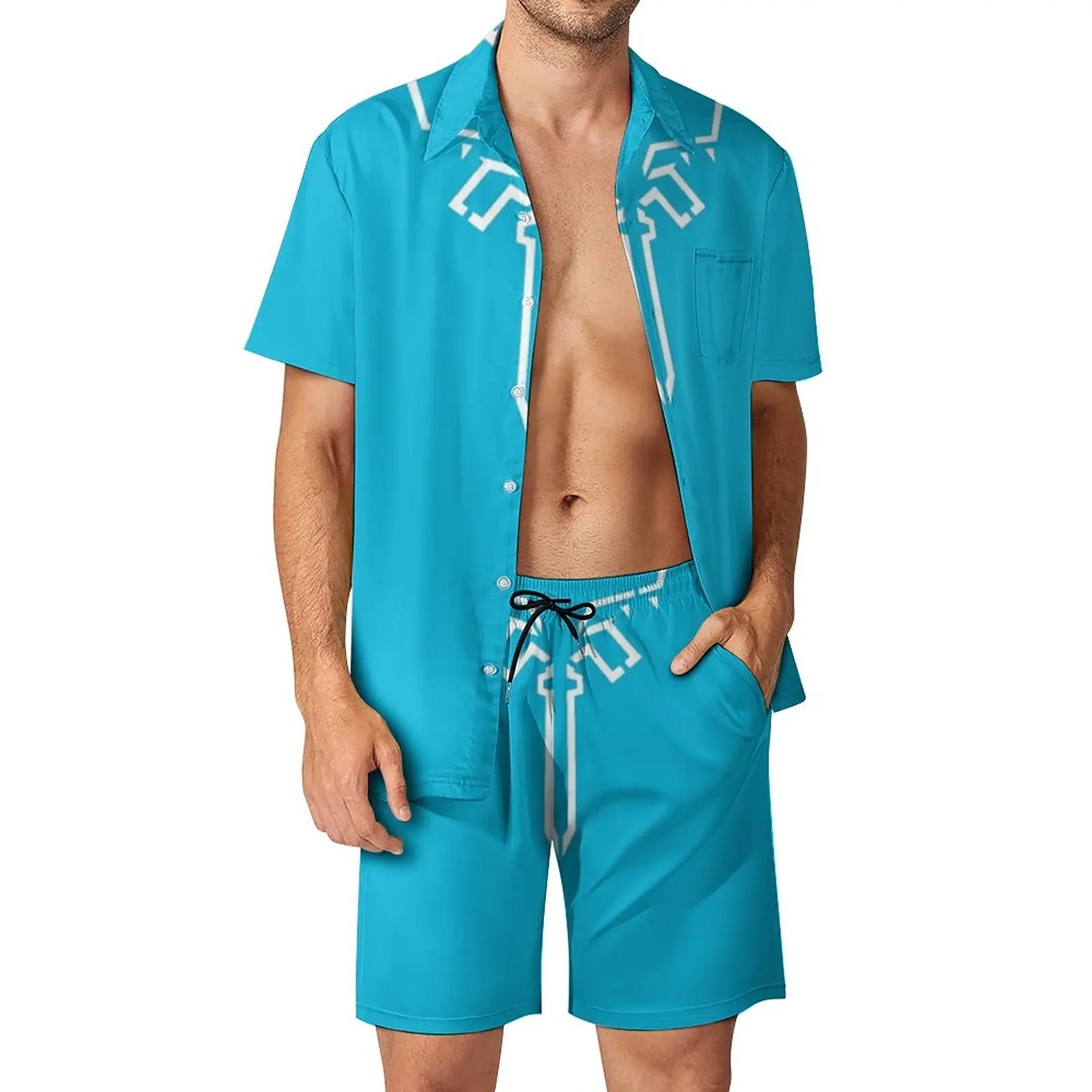 

Legend Zelda Vintage Game Picture Men's Beach Suit Novelty 2 Pieces Suit Vintage Home USA Size