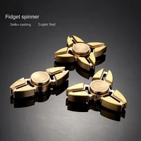pure copper hand spinner stainless steel colorful rotating gyroscope crab angle two leaf spaceship toy