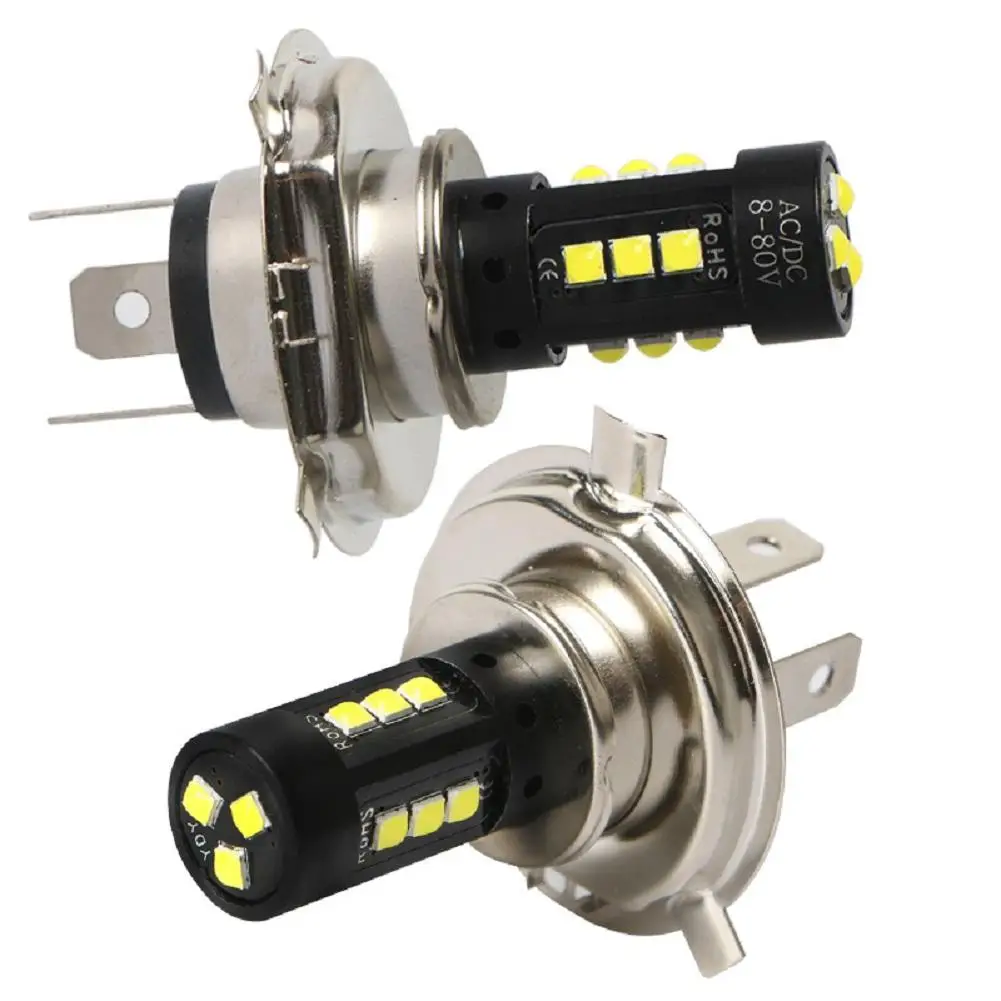 Головсветильник лампа H4 3030led для мотоцикла, 4-сторонняя, 360 градусов, Hb2 9003 Hs1 P43t, суперъяркая, 6000k, белая фара