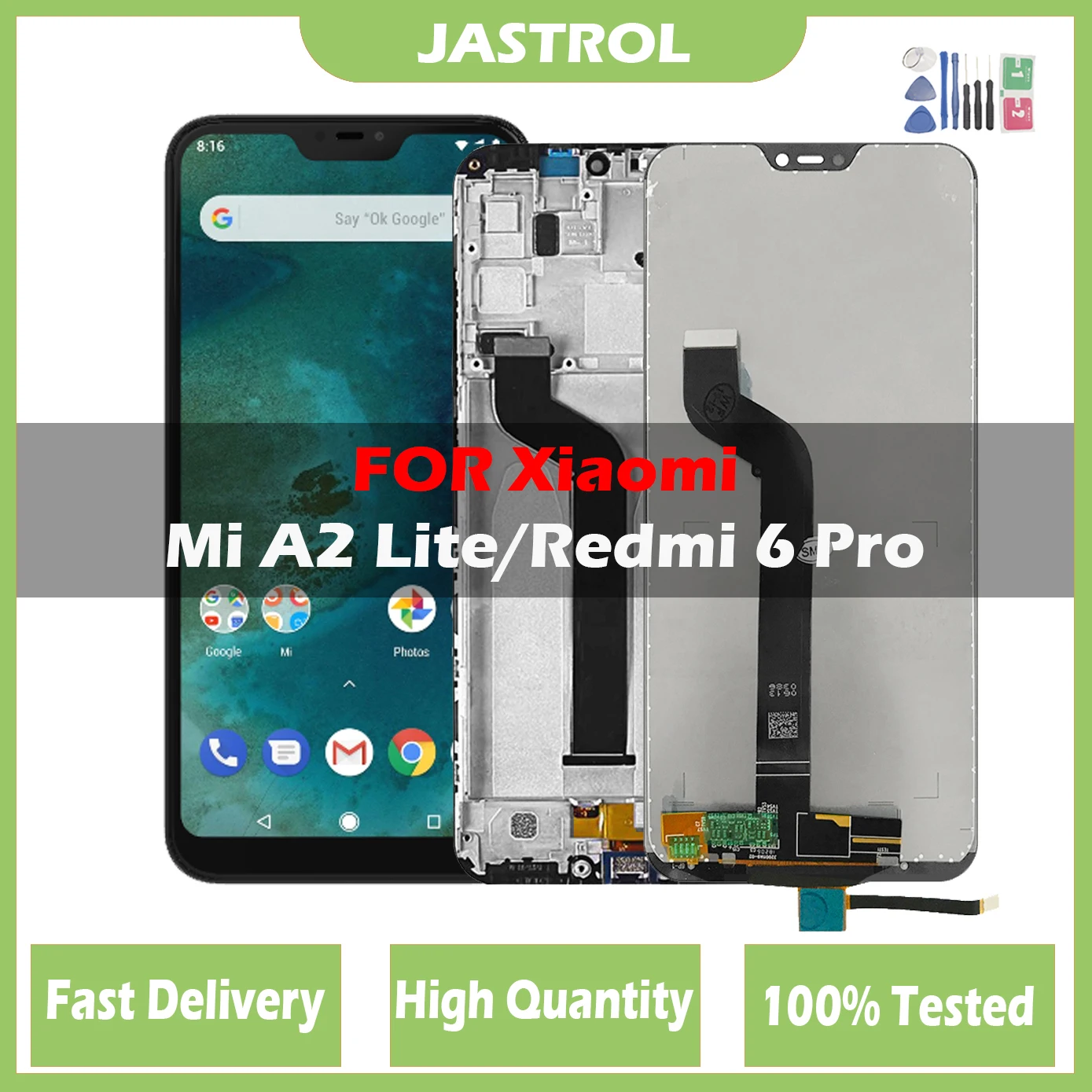 Оригинальный ЖК-дисплей 5,84 дюйма для Xiaomi Mi A2 Lite, сменный ЖК-дисплей с сенсорным экраном для Xiaomi Redmi 6pro, дисплей M1805D1SG с рамкой