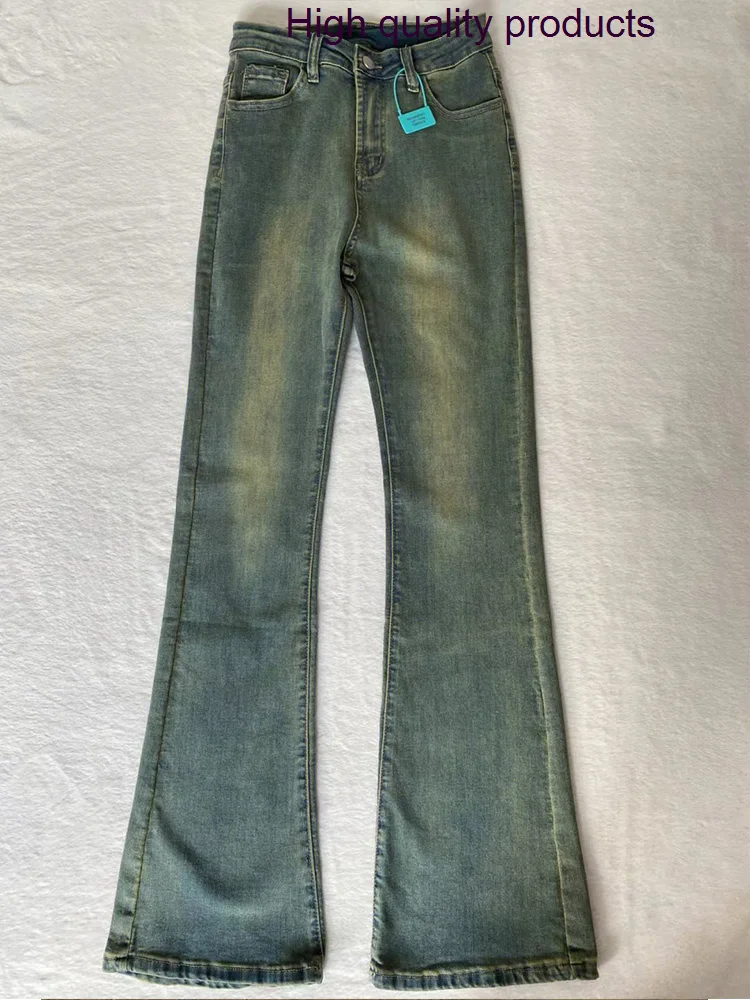 

Autumn 2024 Winter Fashion Oversize Casual Korean Y2K Flare Wide Leg Jeans Women Elastic High Waist Skinny Mom Denim Pants