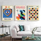 Bauhaus геометрические абстрактные линии модные современные скандинавские настенные художественные холст картины плакаты и принты картинки для декора гостиной