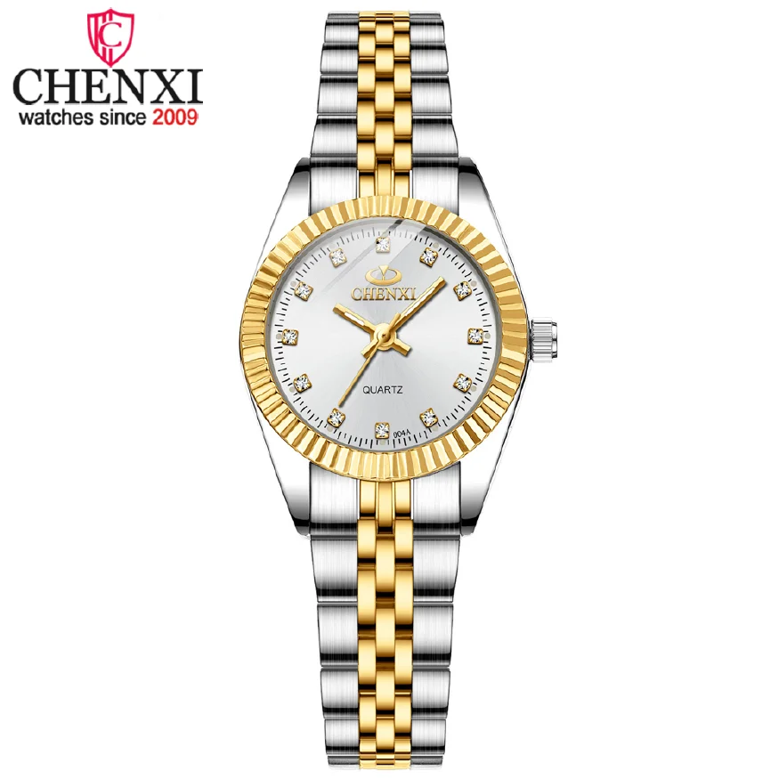 CHENXI Women Golden & Silver Classic Quartz Watch Female Elegant Clock Luxury Gift Watches Ladies Waterproof Wristwatch