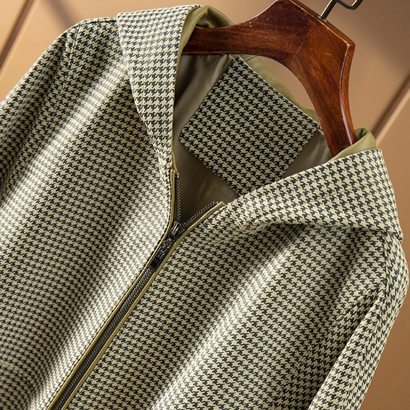 Luxury Sheepskin Leather Jacket Women High-quality  Pockets  Zipper Hooded All Season Casaco Feminino Inverno  Batwing Sleeve