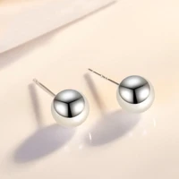 ventfille 1pair 100 925 sterling silver stud earrings for women girl light pea beads small ball earring elegant wholesale