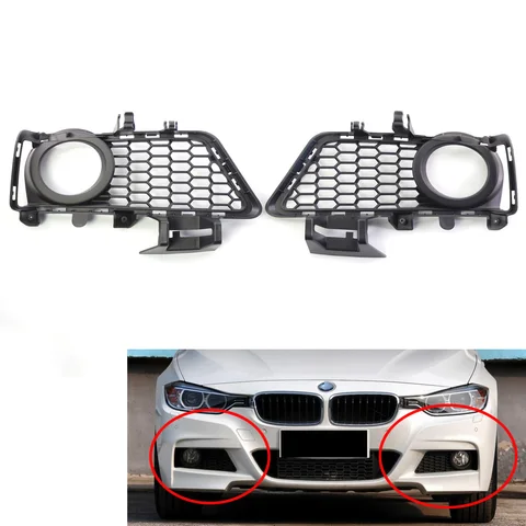Для BMW 3 серии F30 F31 F35 2012-2018 м, Спортивная деталь, передний бампер, противотумансветильник фара, сетчатый комплект, пара