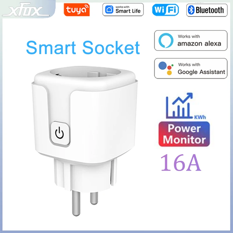 Умная розетка Tuya ZigBee с Wi-Fi монитором питания голосовым управлением таймером