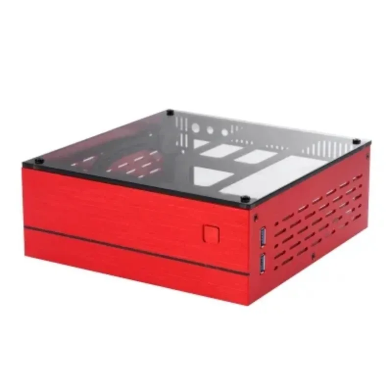 Фото A01 Алюминиевый корпус Mini-ITX — горизонтальное компактное шасси HTPC/промышленное управление, тонкий корпус для ПК небольшой формы для дома/офиса №5