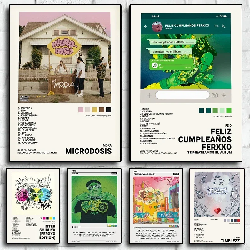 Feid Ferxxo Sixdo Feliz Cumpleanos Поп-певица Звезда Альбом Музыкальный Плакат Печать На Холсте