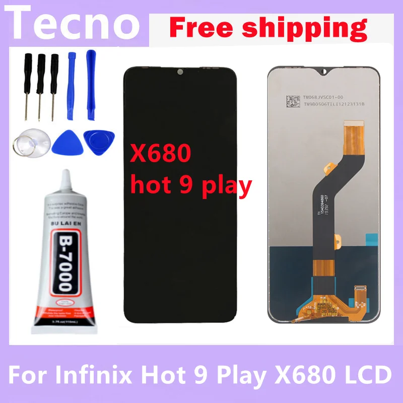 Протестированный 6 82 &quotдля Infinix Hot 9 Play X680 ЖК-экран сенсорный дигитайзер в сборе