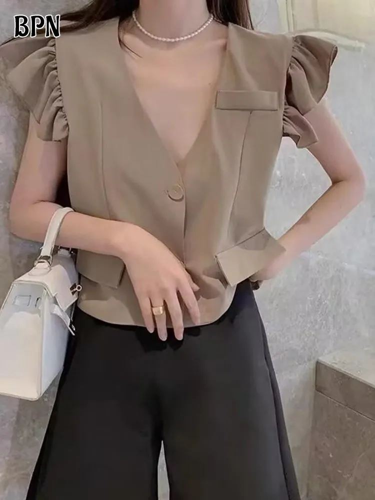 Женский жилет BPN Temperament из полиэстера и хлопка