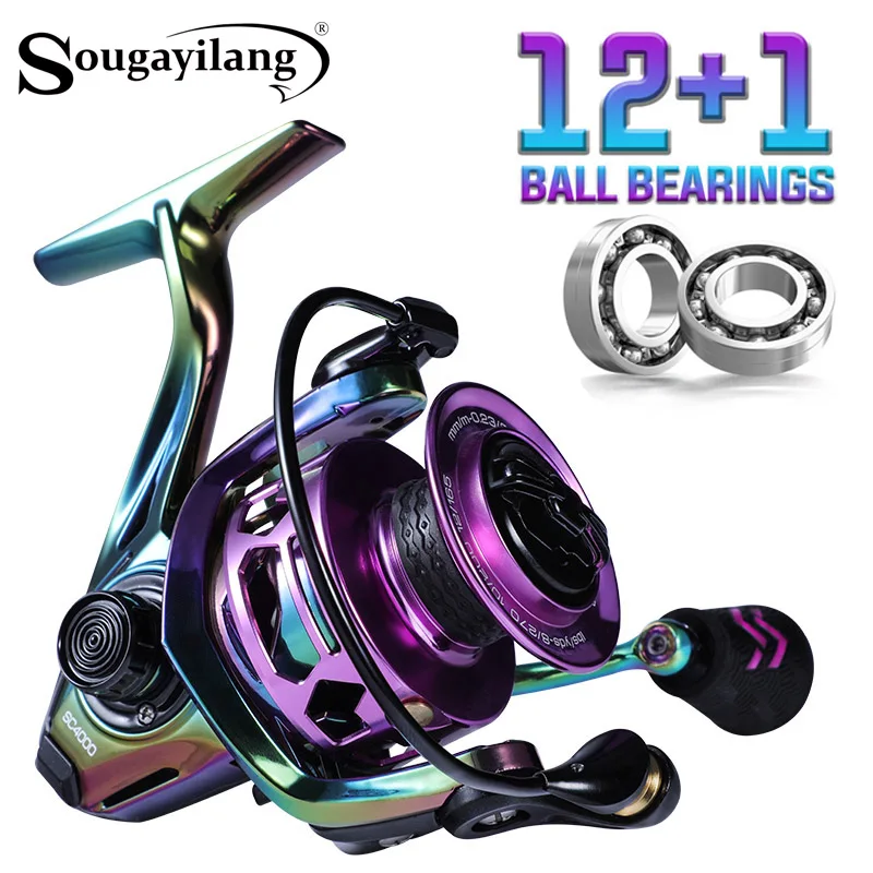 

Катушка спиннинга Sougayilang Алюминиевая, 12 + 1 шарикоподшипник, 1000: 1, 13 кг