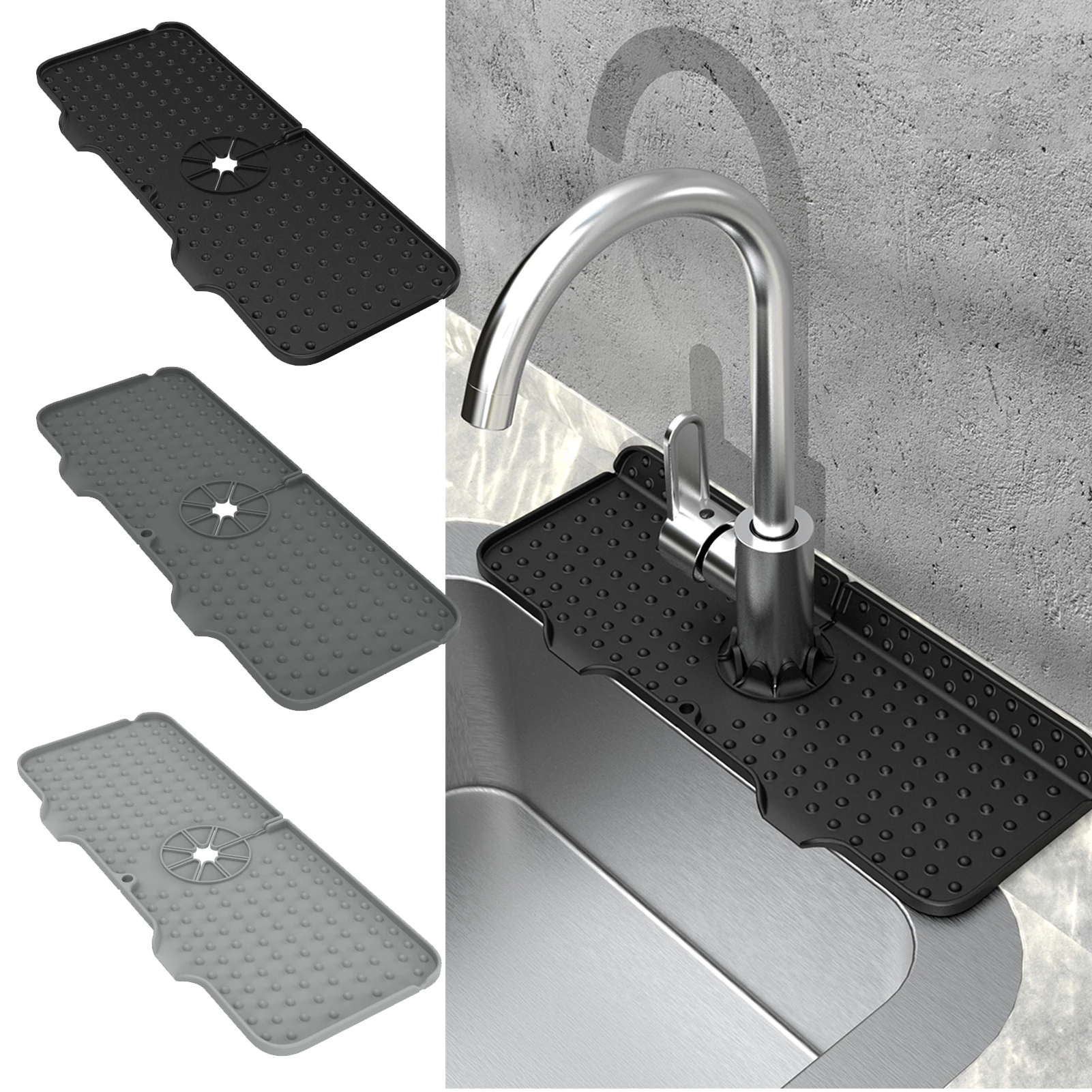 

Силиконовая защита от брызг для раковины, защита от брызг, сливная Накладка для раковины, защита от брызг и масла, грязеотталкивающая Наклад...