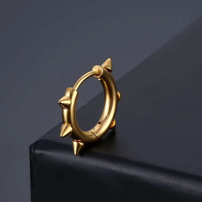 Серьги-кольца Huggie в стиле панк для мужчин серьги-кольца с шипами и конусными