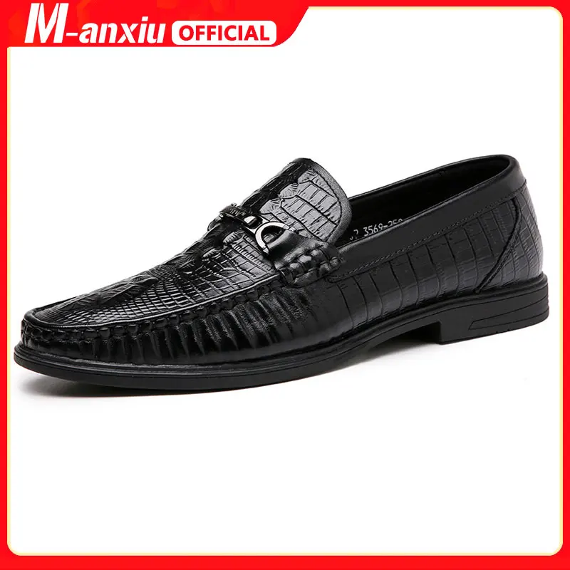 M-anxiu High Quality Men's Shoes Casual Shoes  Leather Trend