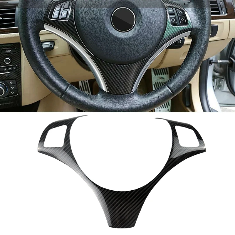

Carbon Fiber Style Steering Wheel Decoration Cover Trim Frame Sticker For BMW 3 Series E90 E92 E93 2005-2012