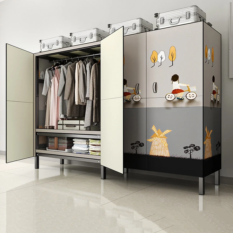 Складные скандинавские шкафы для одежды стальной дисплей бесплатная доставка