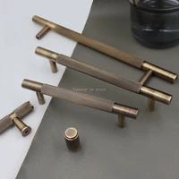 light luxurious and contracted solid bronze brass knurled handle drawer door handle cabinet knobs