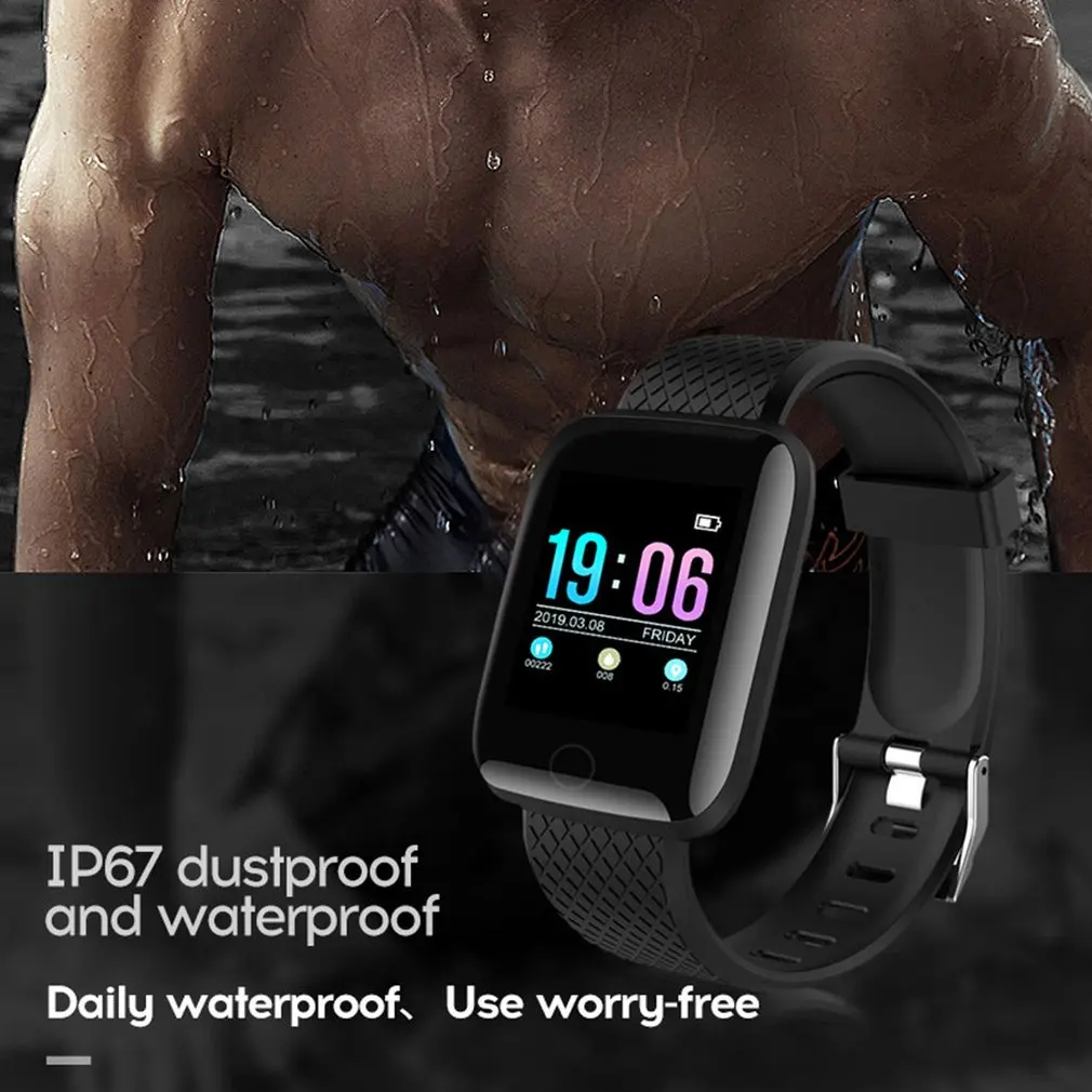 116 Plus bluetooth-совместимые Смарт-часы водонепроницаемый спортивный фитнес-трекер