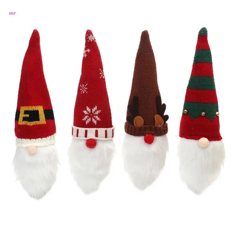 

Рождественские крышки для винных бутылок 4 шт./компл. Симпатичные принадлежности для бутылок Гном