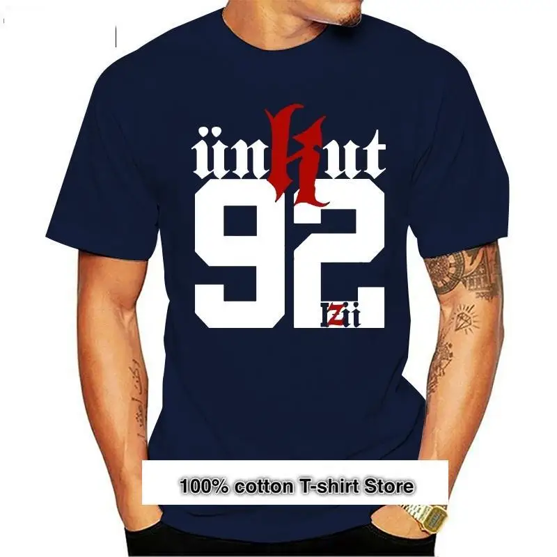 

Camisetas 100% de algodón para hombre, camisas de manga corta con cuello redondo, diseño de logotipo Unkut 92, nuevo descuento