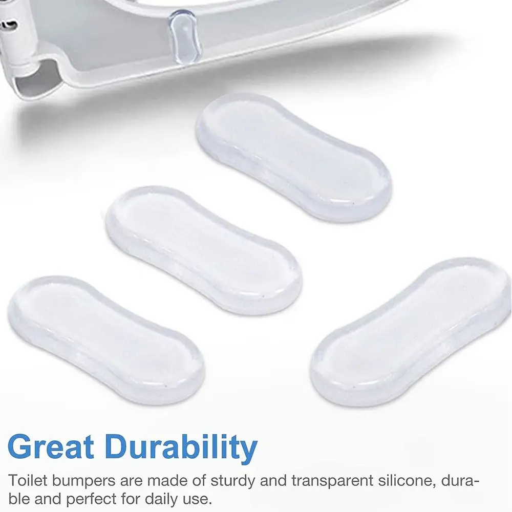 

5PCS Silicone Toilet Seat Bumpers Transparent Low Noise Toilet Seat Bumper Shockproof Pads Strong Adhesive Bidet Toilet Bumpers