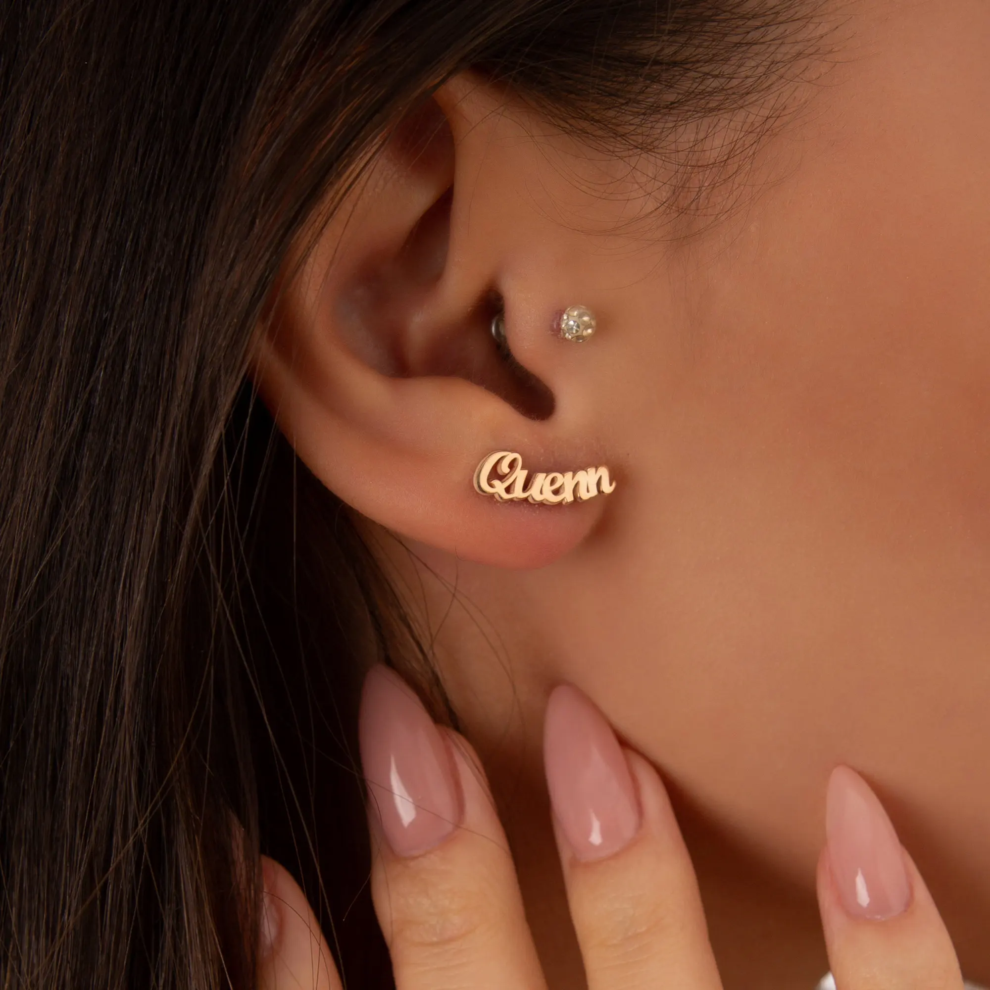 

Name Earrings-Minimalist Earrings-Personalized Earrings-Personalized Jewelry-Stud Name Earring-Bridesmaid Gift-Christmas Gift