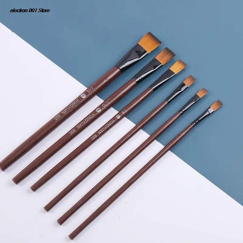 

1 Set/6 Pcs Artists Brushes Nylon Acrylic Oil Paint Brushes For Artist Supplies Watercolor Set Painting Supplies Drop Shipping