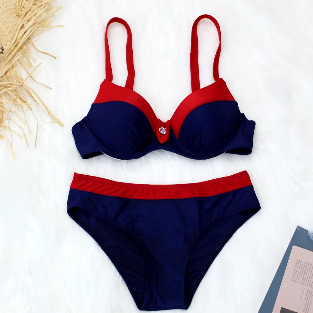 2022 женские купальники с низкой талией пуш-ап пэчворк бикини сексуальные