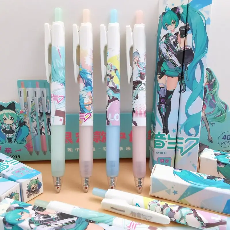 

Wholesale Hatsune Miku kawaii pen press gel pen 0.5mm black signature pen student Japanese cartoon anime peripheral