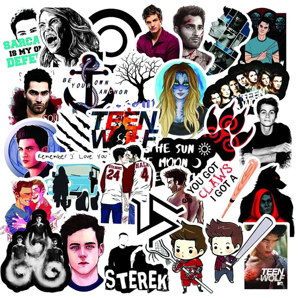 

10/30/50PCS TV Show Teen Wolf Graffiti Stickers Car Motorcycle Travel Luggage Guitar Laptop DIY Joke Decals Sticker Kids Toys