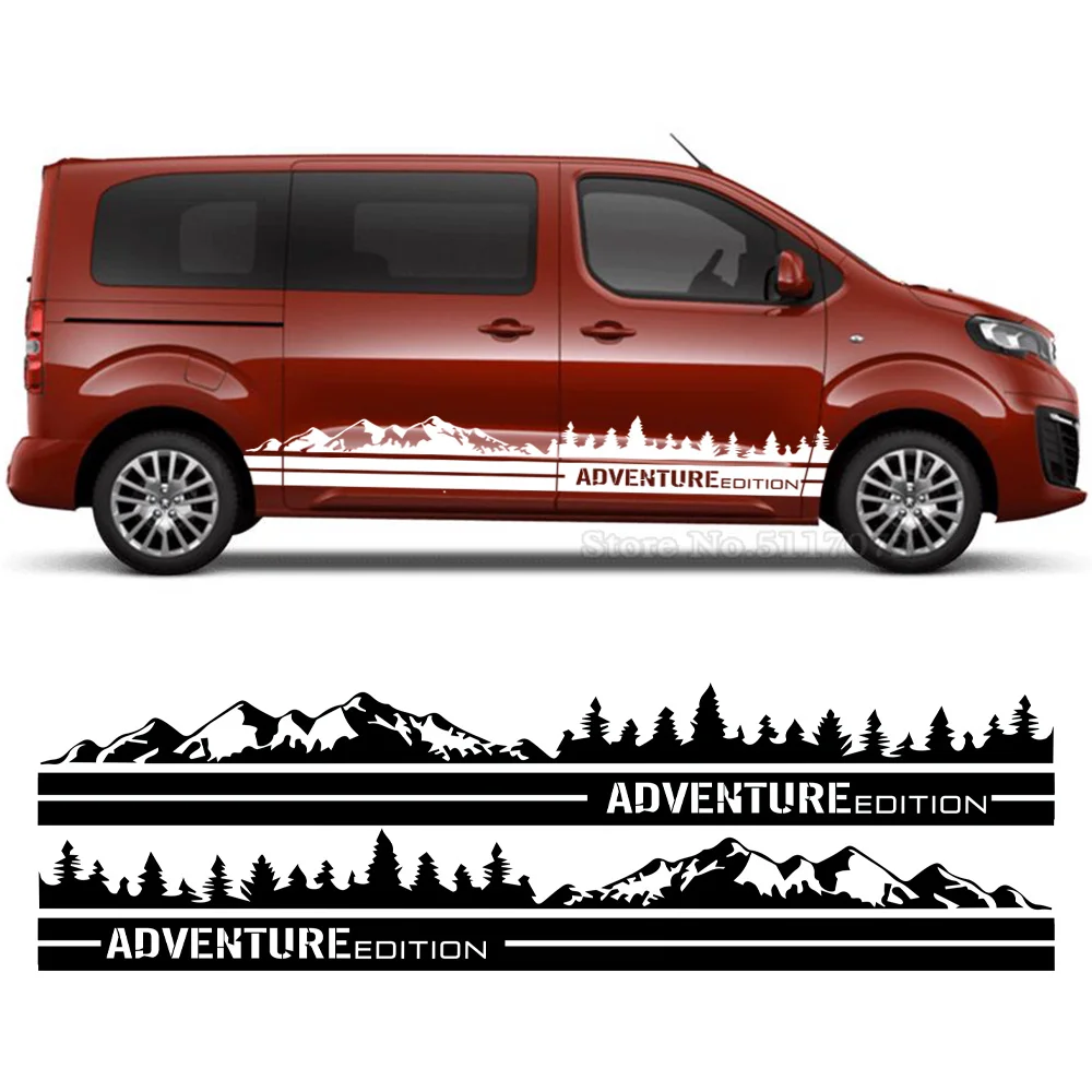 

For Peugeot Expert Traveller Fiat Scudo Citroen Jumpy Tuning Car Stickers Accessories Camper Van Mountain Graphics Vinyl Decals