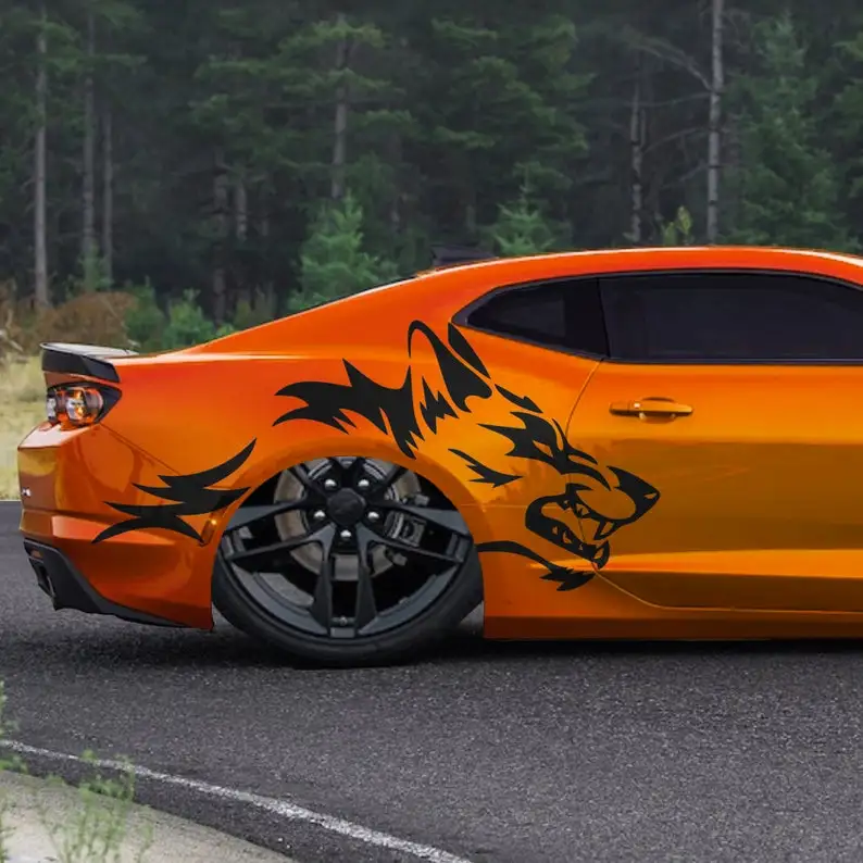 

Angry Wolf Decal Set INCLUDES Both Sides | Coyote Decals | Great For Car, Truck, SUV, Camper, Boat
