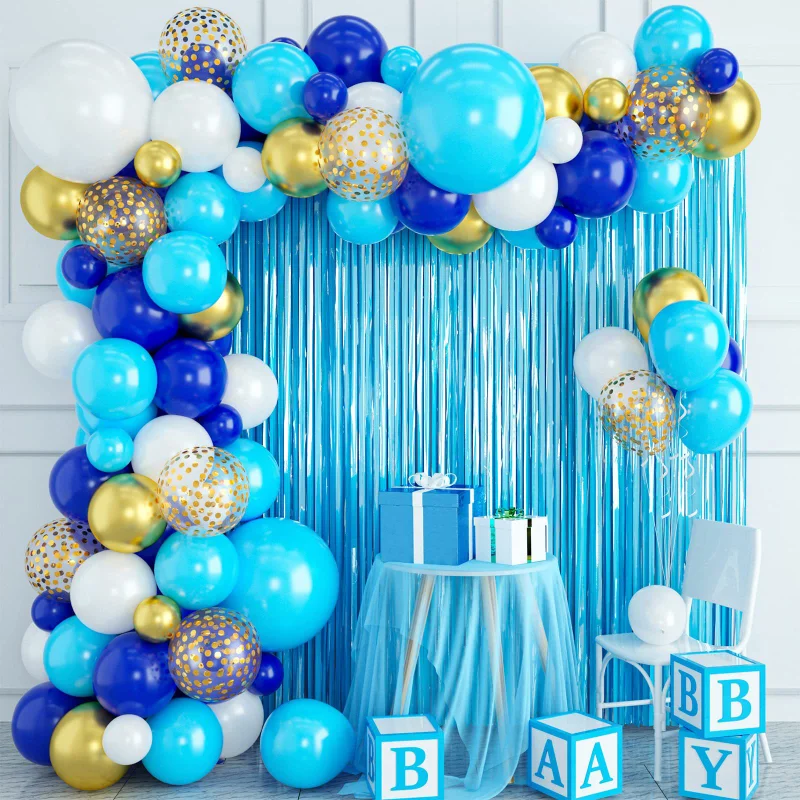 

Colorful Birthday Party Latex Balloons Rain Silk Background Decorations Boys Girls Blue Pink Birthday Party Baby Shower Supplies