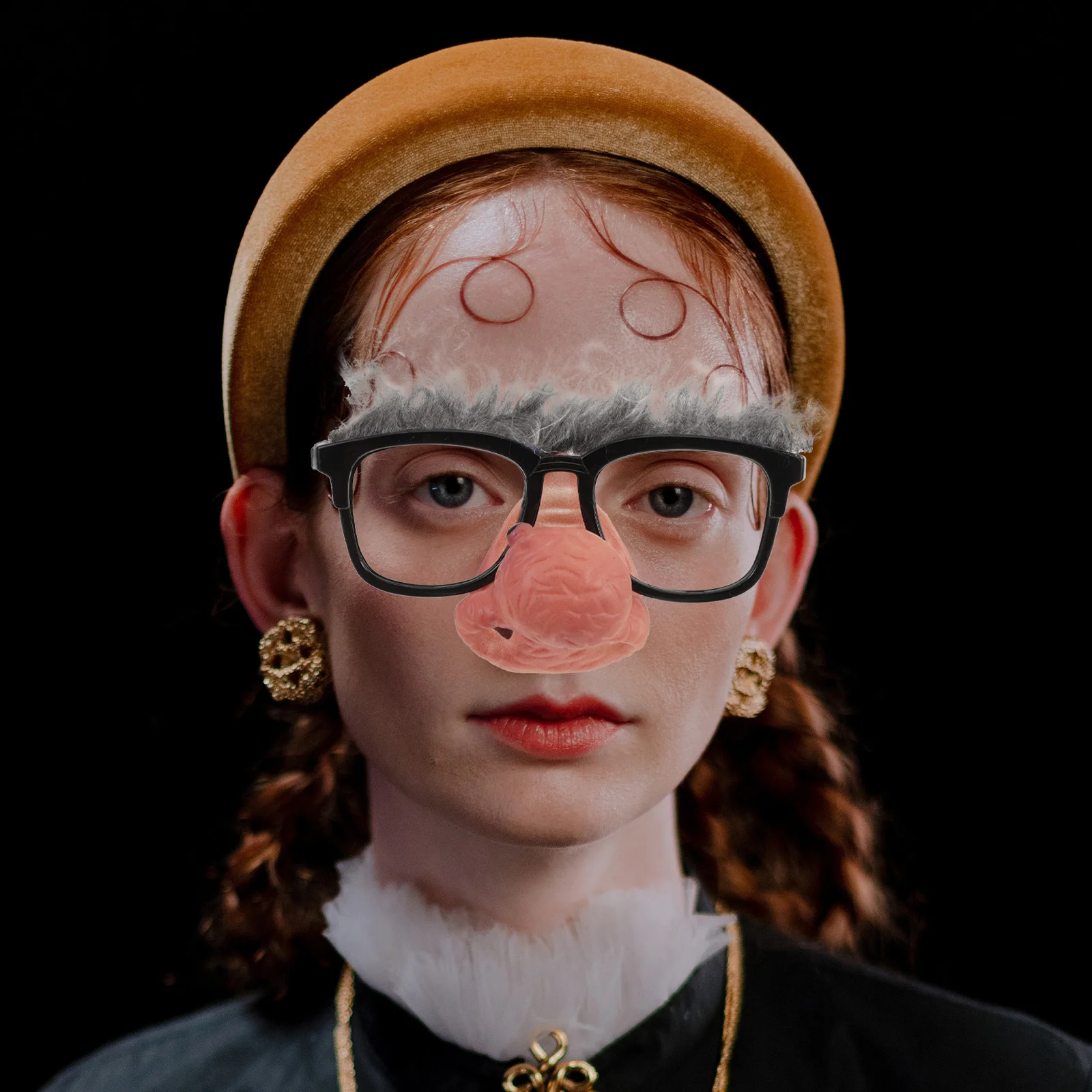 

Очки с усами и забавным носом, маскировка, очки клоуна, очки для костюма, фото, реквизит, искусственные сувениры (черный)