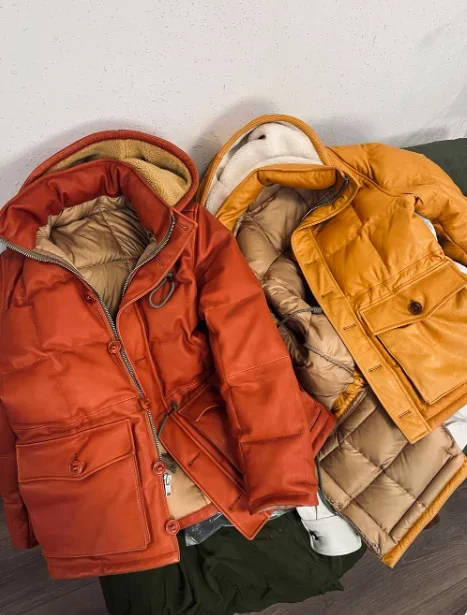 CD2375 Red Tornado большой размер супер теплая мужская куртка из натуральной коровьей